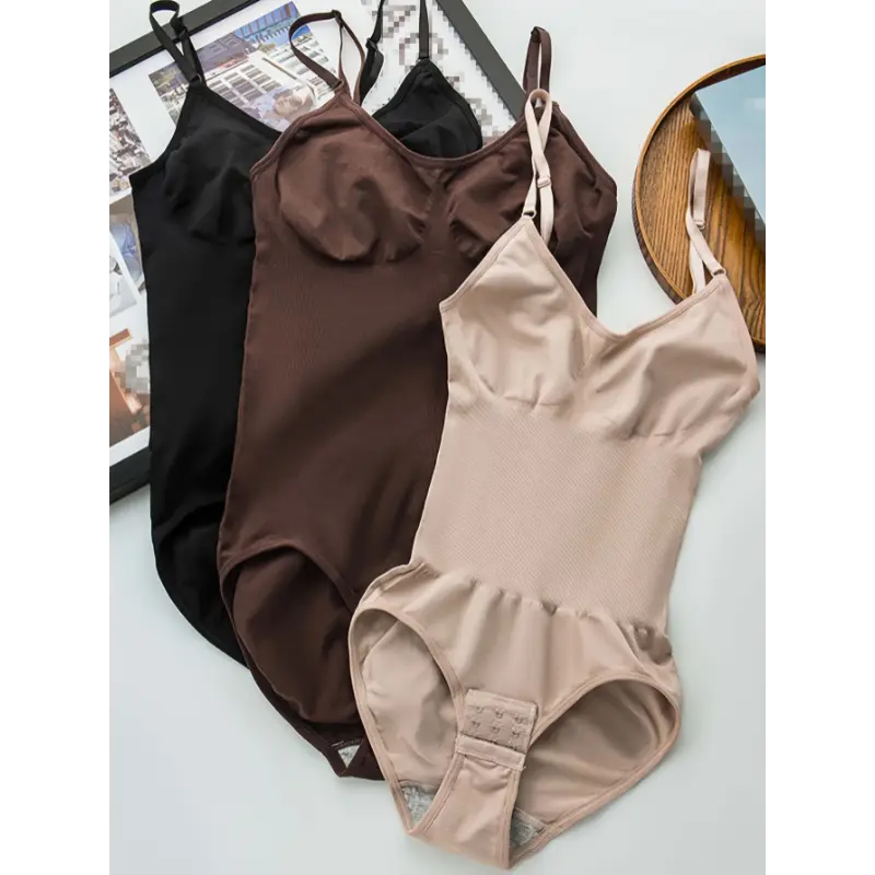 3pcs Seamless Body Shaping Bodysuits With Tummy Control, Buttock Lifting, And Hip Slimming Features