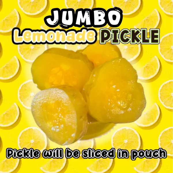 JUMBO PICKLE - Candy Flavored Pickle Pouch / Jar - Lemonade Koolaid Pickle Tangy Snacks viral chamoypickle big Juice Slices koolickles