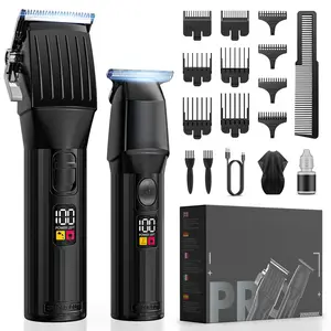RACEFUN Professional Hair Clipper Set Cordless Rechargeable Electric Hair Trimmer Kit with LED Display Beards ball Trimmers barber starter set Gift for Men Women new USB Hair and Beard Clippers Groin pubic Trimmer LED Light home haircut quality Adjustable