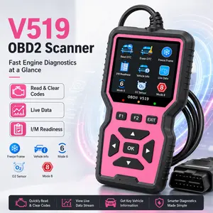 V519 OBD2 Scanner Diagnostic Tool, Engine Fault Code Reader with Live Data Stream, DTC Library, I/M Readiness, Freeze Frame, Voltage Check, Plug-and-Play OBDII/EOBD Car Code Reader