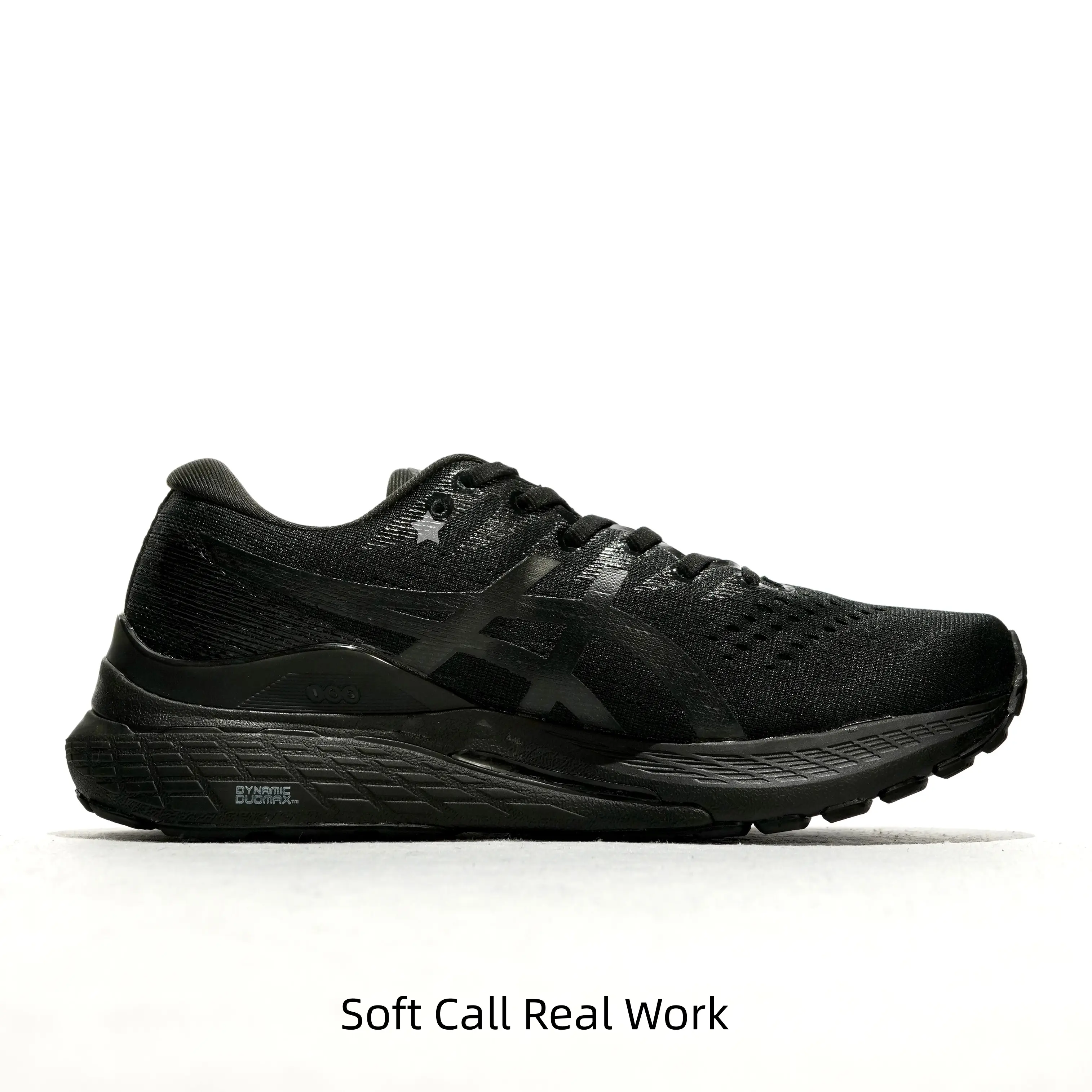 Gait Correction Support All Black Breathable Mesh Trainers, Wide Matte High-Density Cushion Midsole Anti-Torsion Frame, Stable Footwear For Long Marathon Daily Overpronation Jogging