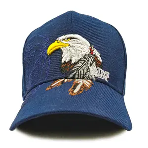 Unisex Patriotic Bald Eagle Embroidered Baseball Cap, 100% Acrylic Adjustable Sun Hat, 4th of July Gift American Style Trucker Cap for Men Women Outdoor Daily Wear, Mens Hats, Embroidered Art Hats