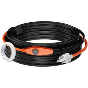 VEVOR Pipe Heating Cable, 24FT 7W/FT Heat Tape for Pipes with Built-in Thermostat, Water Pipe Heat Cable Protects PVC Hose, Metal and Plastic Pipe from FreezingVEVOR Super Brand Day