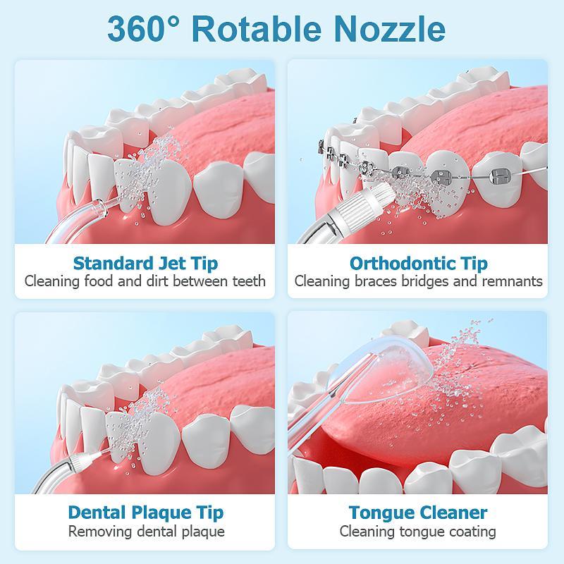 Operan Dental Water Flosser with 4 Modes Oral Cleaning and Nozzle Rechargeable Portable Cordless Oral Irrigator for Home and Travel, Electric Tooth Cleaner Kits,  Traditional Cleanser#TikTokShopBlackFriday