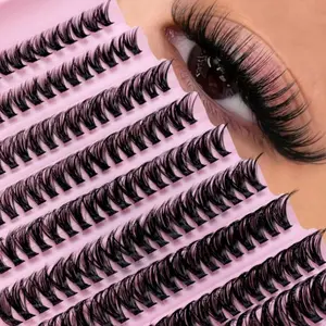 200 Clusters Of D-Volume False Eyelashes With Natural Effect And Mixed Length 8-16mm, Fluffy And Soft Eyelash Extension Clusters, False Eyelash Extensions, Cosmetic False Lashes, D Curl Eyelashes, Suitable For Daily Life, Weddings, Dates