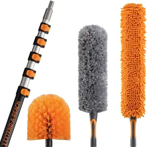 4-Piece High Reach Duster Kit with Extension Pole - The Ultimate Dusting Kit