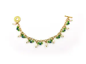 The Charm Crate "Kiara" Pearl Beaded Charm Bracelet