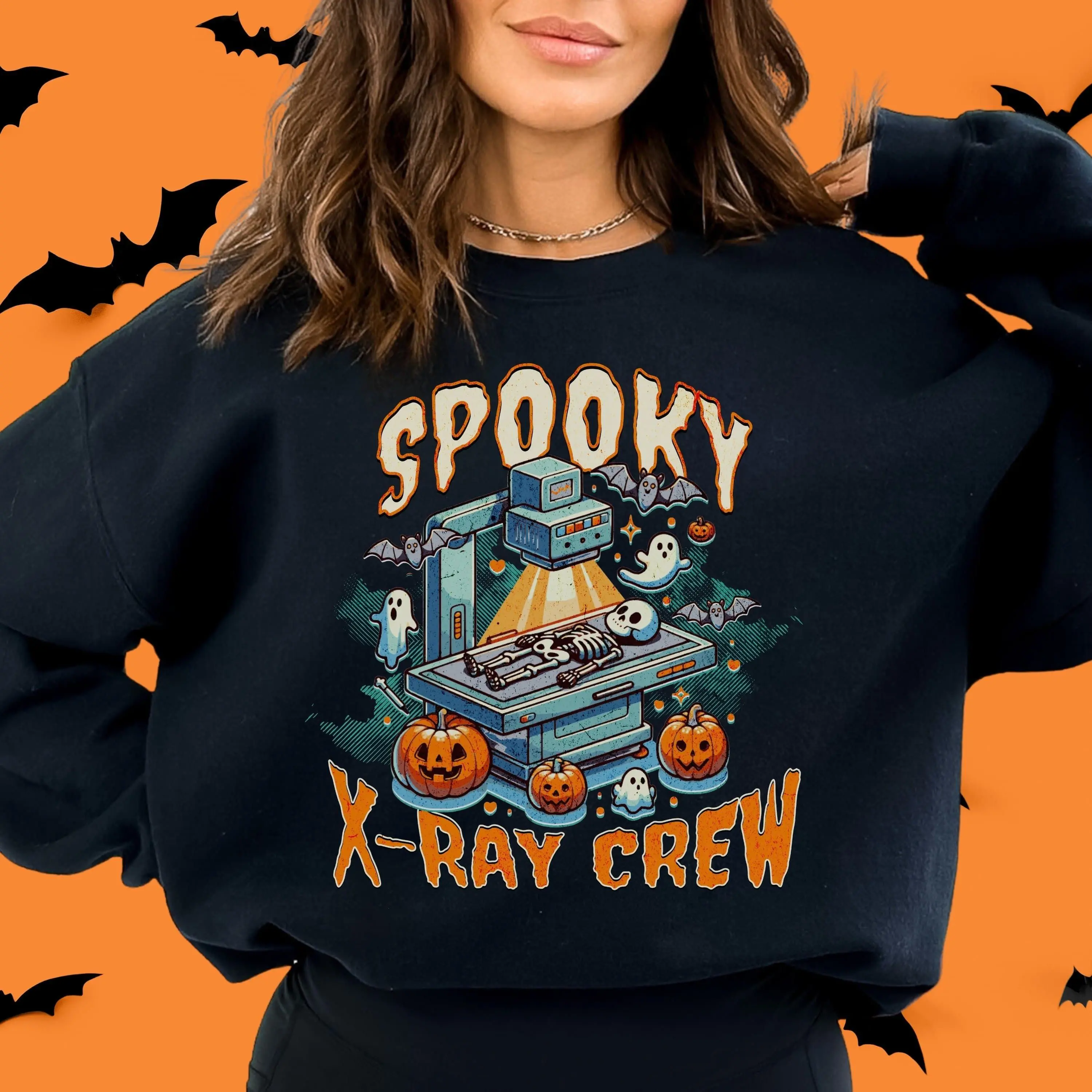 Halloween Xray Tech Sweatshirt ,Rad Tech Halloween Shirt, Spooky Radiology Tee, Radiologic Technologist Tee, Radiology Department Xray Student