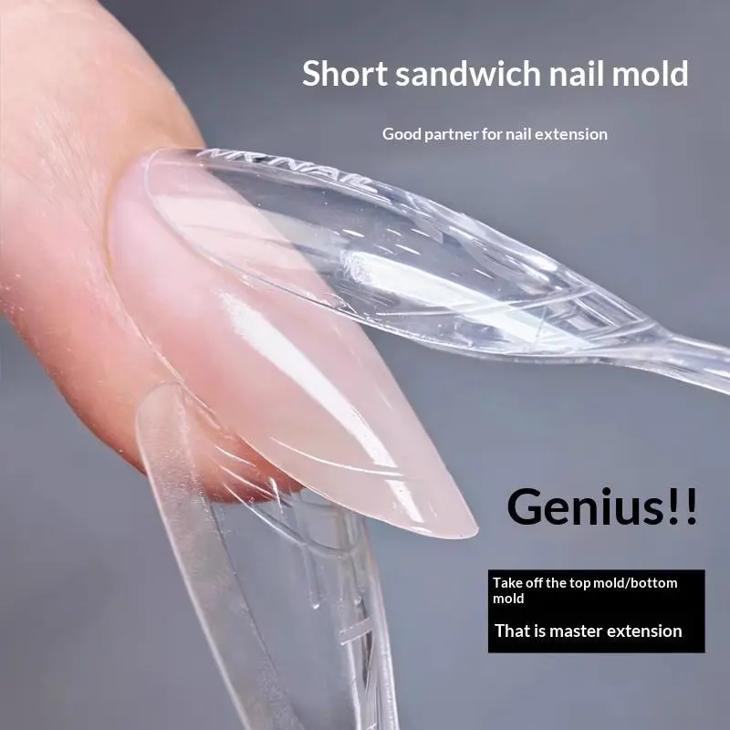 Coffin Nail Forms Dual System Sandwich Extension Mold 60 240 300pcs for DIY Acrylic  Nail Art