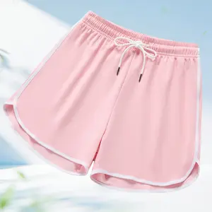 Women’s shorts with drawstring and elastic waistband, suitable for outdoor sports, fitness, running, and casual wear; athletic shorts, women’s clothing, women’s casual sports shorts