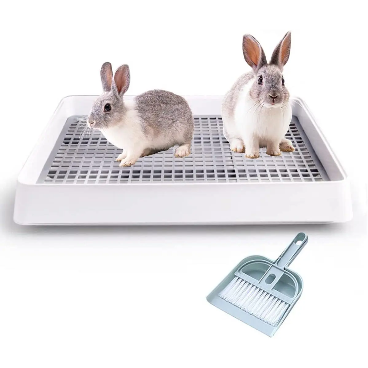 22x18 inches  Litter Box with Grate,   Litter Pan for Cage, Bunny Restroom Litter Tray Small  Toilet Potty Trainer for Hamster Ferret Rats Guinea Pigs Hedgehog