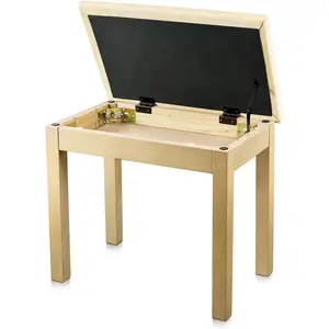 Piano Bench with Storage, Solid  Keyboard Bench Piano Bookcase Stool Chair Seat with High-Density Suede Cushion, Light  Color