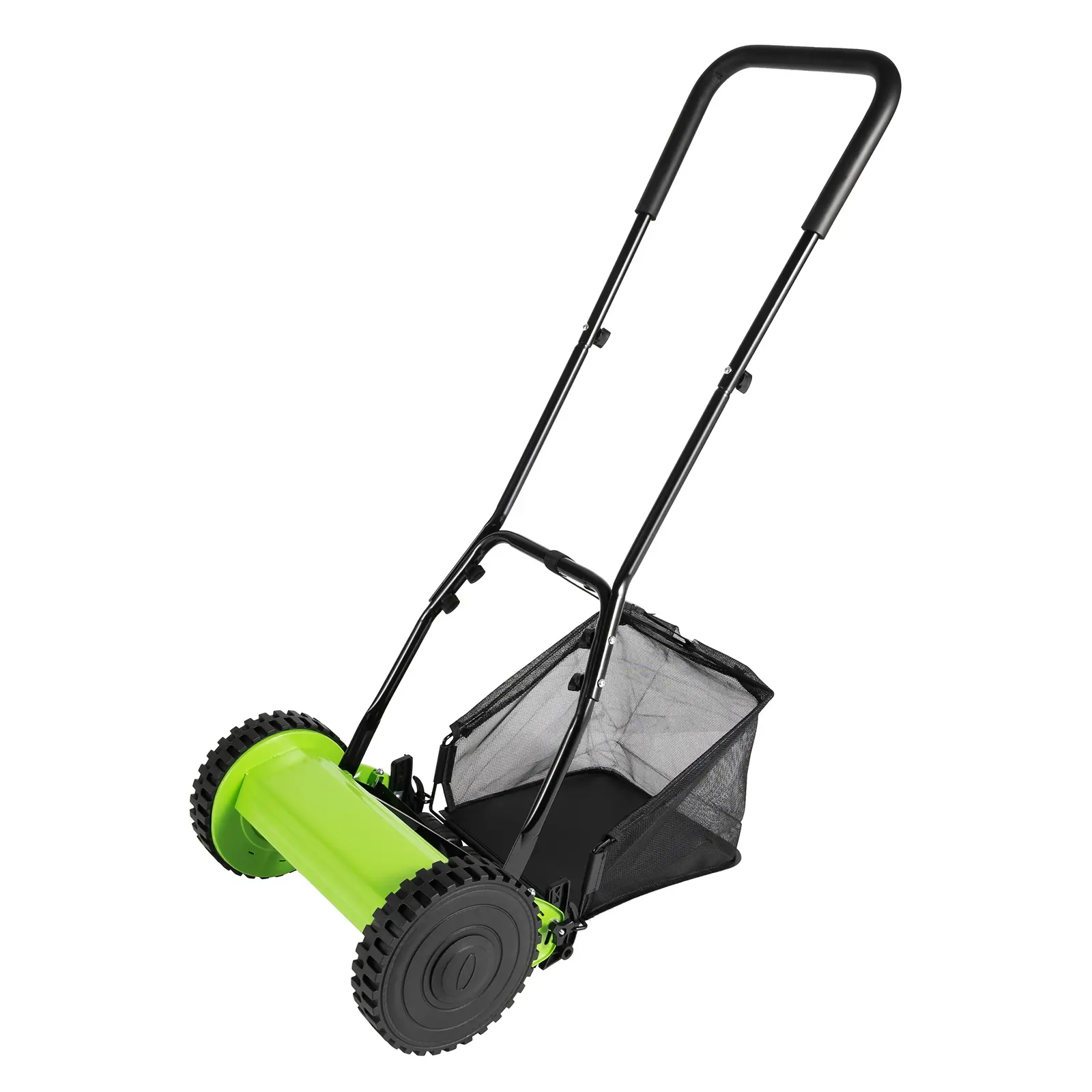 65 Manganese Steel 5-Blade Manual Lawn Mower with 6 Gallon Grass Catcher & 11.8 Inch Cutting Width, Adjustable Height 0.47-1.77 Inch Lawn Trimmer for Garden, Yard, Courtyard, Driveway, Park Greening