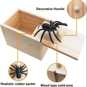 "Epic Wooden Spider Gag Box - Jump Scare Prank for Parties, Family, Office & Dorms!"