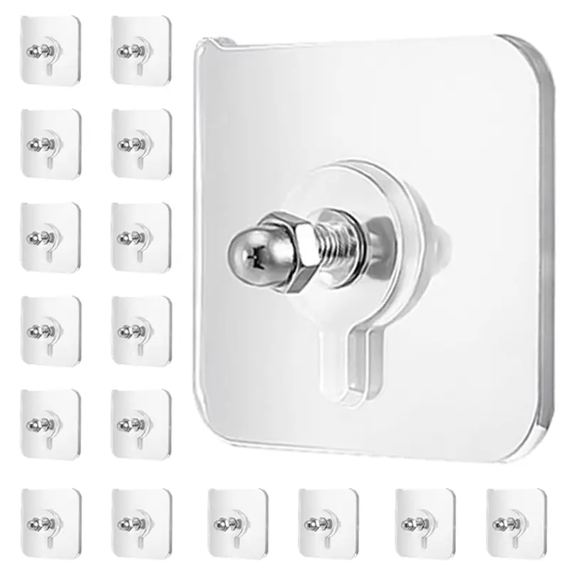 Wall-Mounted Hooks (32pcs), Punch-Free Self-Adhesive Picture Frame & Painting Hooks, Traceless Stick Hooks for Kitchen & Bathroom, Sticky Hooks For Hanging, Wall Mount Acrylic, Room Organization Products
