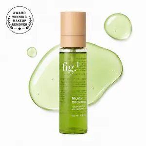 Fig.1 Micellar Oil Cleanser for Face - Makeup Remover Cleansing oil, Facial Cleanser - Squalane & Grapeseed Oil Formula, Cleanse without Clogging Pores, Acne-Prone Facial Skincare, Refillable