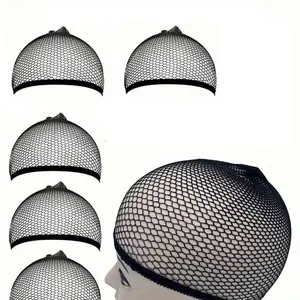 5 PC Wig Caps, Breathable & Stretchable Mesh Hair Net, Non-Slip Nylon Wig Liner for Men & Women, Durable & Comfortable