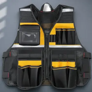 Men's Multifunctional Fishing Vest: Adjustable, Breathable & Waterproof, Durable with Reflective Strips, Storage Pockets - Portable for Fishing, Camping, Boating Gear