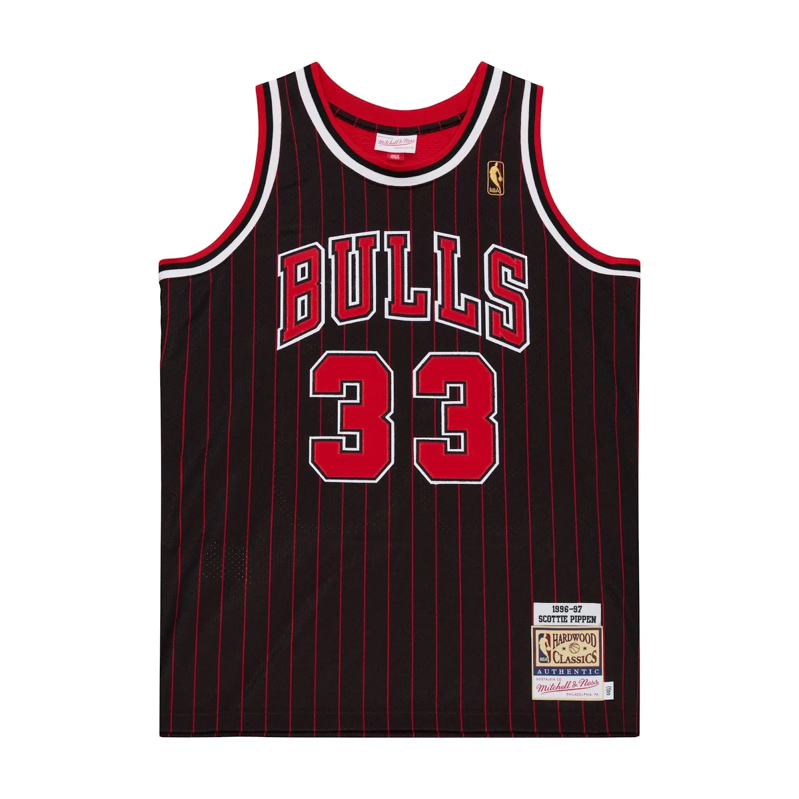Scottie Pippen Chicago Bulls 1996-97 Black Authentic Jersey NBA Throwback Basketball Hardwood Classics Fan Gear Mitchell & Ness