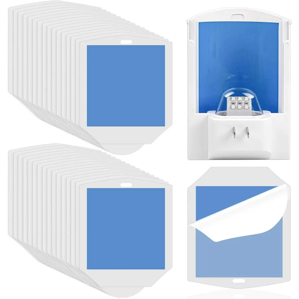 30 Pack Flying Insect Trap Refills For Osvdo Plug-in Device, Fruit Fly Traps for Indoors Refill Kit, No Device, Glue Board Insect Catcher for Mosquito (Classic)