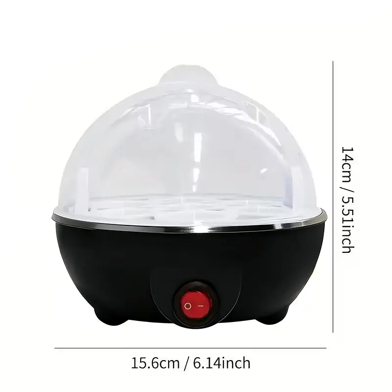 6-in-1 Compact Modern Electric Egg Cooker - Fast Cooking, Auto Shutoff, BPA-Free, Non-Stick, Portable Countertop Breakfast Maker for Busy Mornings, Individuals (Black), 6-In-1 Functionality