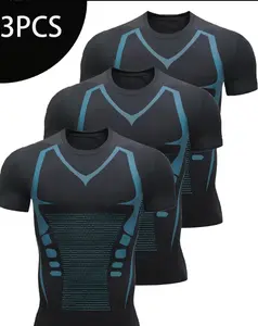 3-Pack Men's Athletic Short-Sleeve Tees American Style Quick-Dry Breathable Sweat-Wicking Fabric for Gym Running Basketball Training