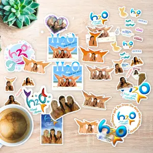 Stickers Pack 20 Pcs H2o Guitar Water Aesthetic Just Bumper Add Bottle Laptop Water Colorful Skateboard Car Vinyl Luggage Bike Waterproof