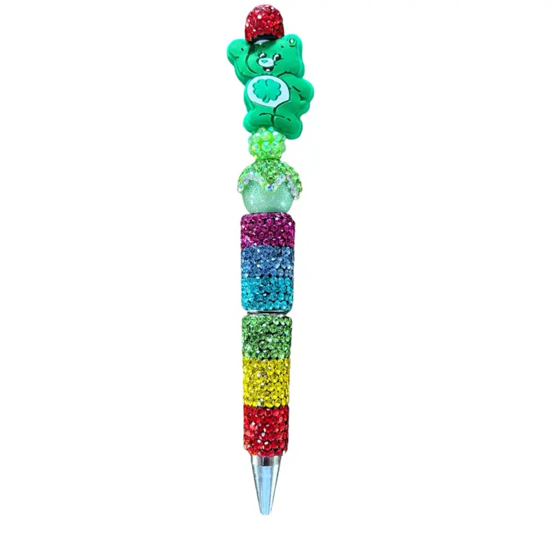 Green Care Bear Themed Handmade Pen