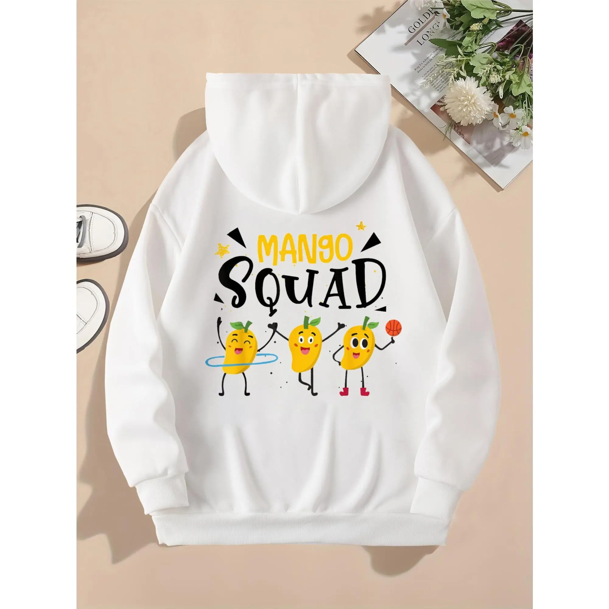 Women's Mango Fruit Lovers Hoodie Long Sleeve Hooded Funny Summer Graphic Print Casual Streetwear Fashion Trendy Outfit Womenswear Sweatshirts Tops hoodies women sweatshirts women winter outfits comfort hoodies
