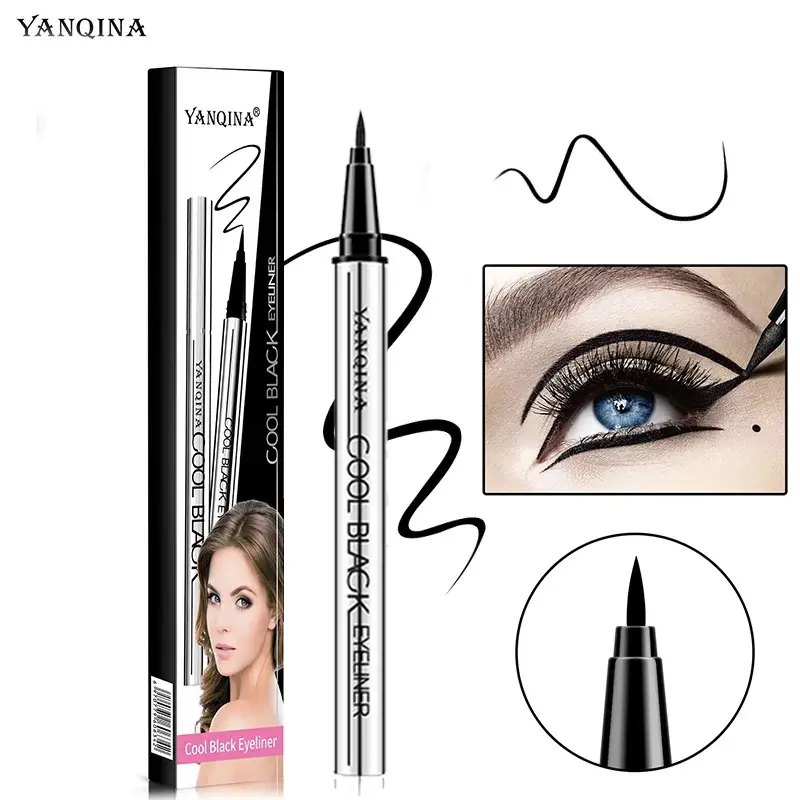 Matte Waterproof Liquid Eyeliner Pen - Vegan-Safe, Non-Toxic, Fast-Drying, Precise Tip, Easy Control, Smudge-Proof, Highly Pigmented Black, All-Day Wear Cosmetic for Beginners, Natural Look Eye Makeup, Long Wear Eyeliner