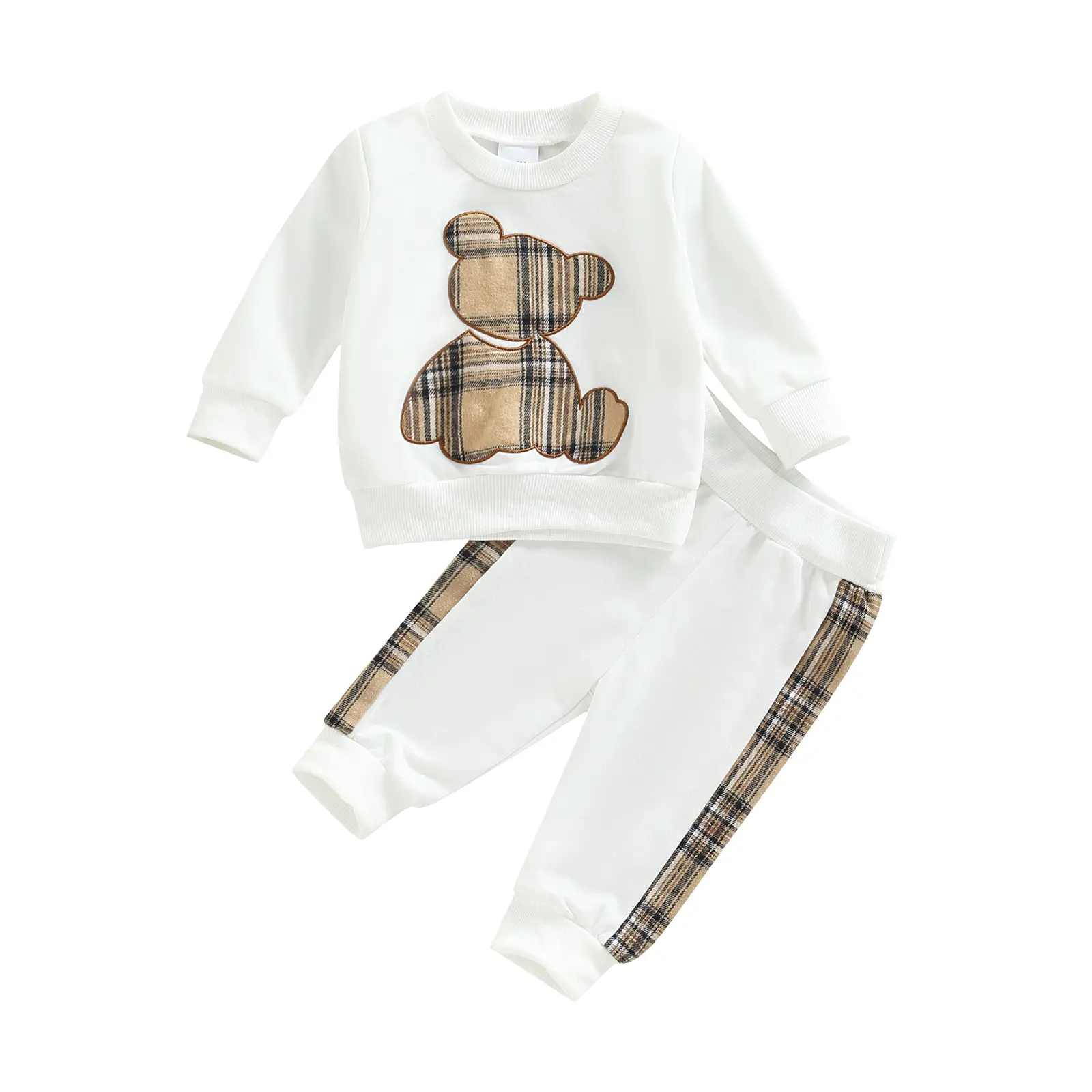 Infant Toddler Baby Girl Boy Fall Winter Outfits Long Sleeve Shirts Teddy Bear Sweatshirt with Pants 2Pcs Clothes Set