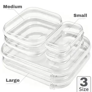 6 Pcs Clear Hard Zipper Case Hard Plastic Zipper Pouches Transparent Makeup Bag for Tools & Small Objects Girl Stuff Portable Travel Organizer Set Jewelry Box Toy Storage Bins Trinket Storage Organizer Box Large+Medium+Small (Clear,Three Sizes,white Pink)