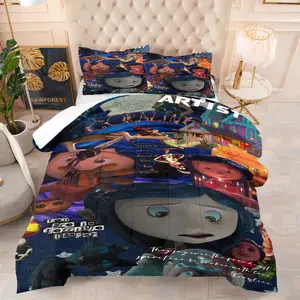 Coraline "The Corpse Bride" Pattern, includes 1 quilt and 1 or 2 pillowcases without pillow inserts, perfect as a moving or holiday gift, soft bedroom decor