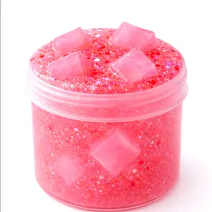8oz  Cherry Cube Popper Slime - Scented Clear Slime with Glitter - for Stress Relief and Play