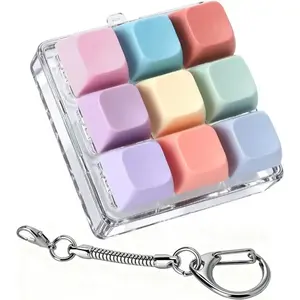 Fidget Keyboard Clicker Keychain Charm - Colorful Button Stress & Anxiety Relief Gadget, Bag Accessory for Gaming Fans, Keychain Fidget Clicker