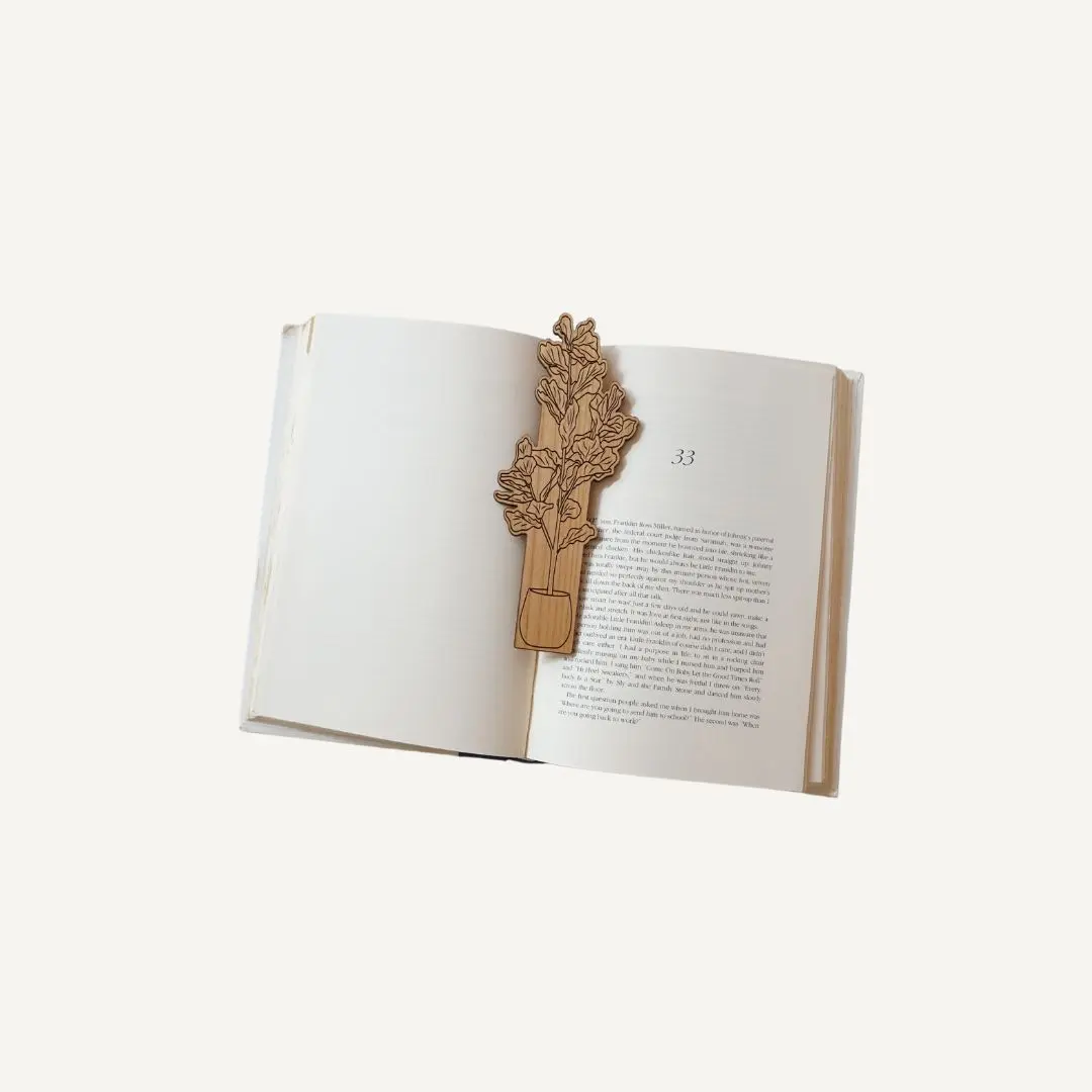 Fiddle Leaf Fig Wood Bookmark | Plant Lover Gift