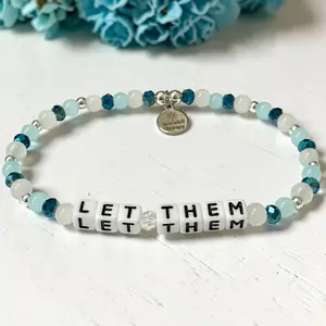 Let Them Bracelet | Inspirational Word Bracelet | Motivational Bracelet for Women | Turquoise Word Bracelet | Inspired by Mel Robbins and Cassie Phillips