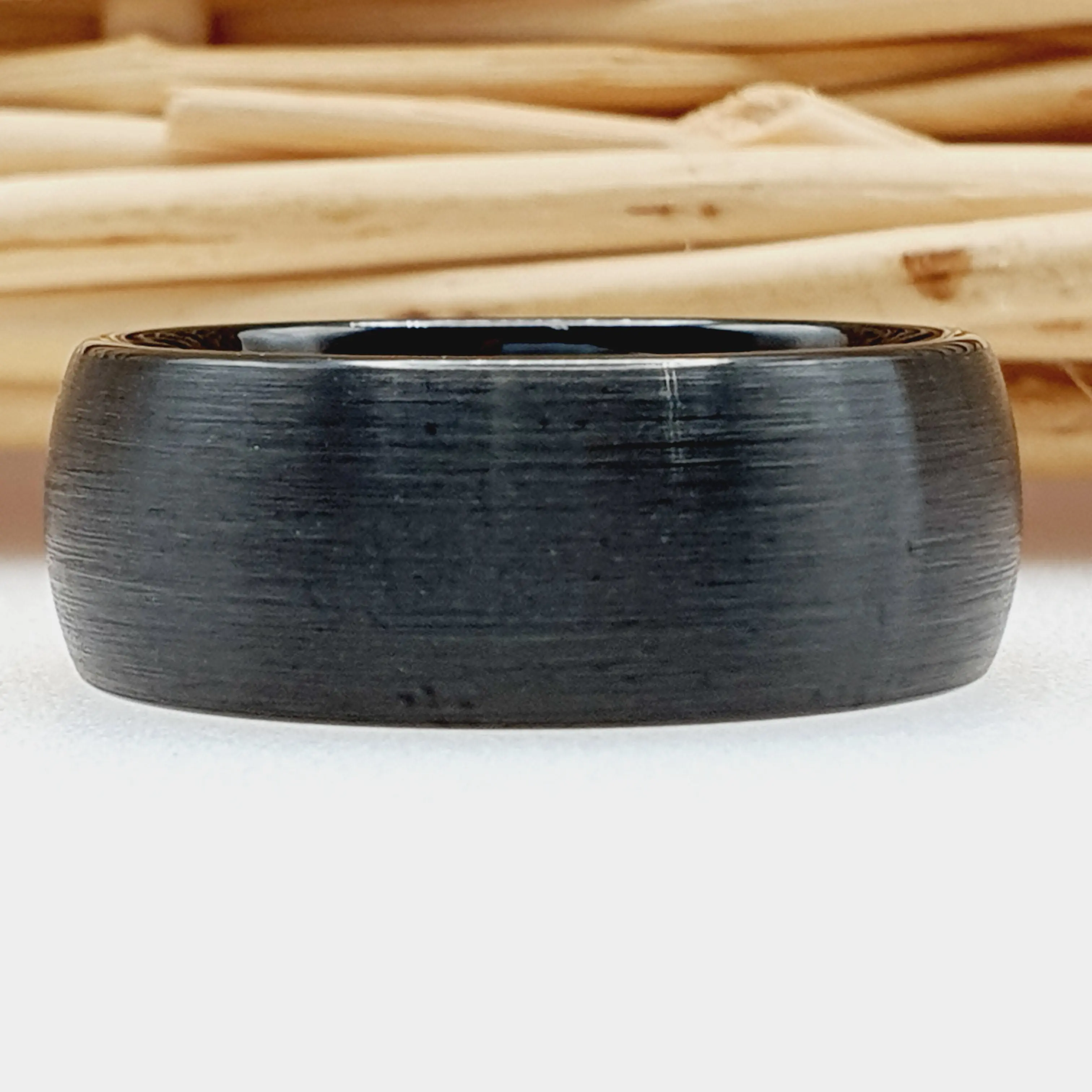 Men's Black Tungsten Couple Ring for Christmas Gift - 8MM Personalized Wedding Band- Twilight Ring