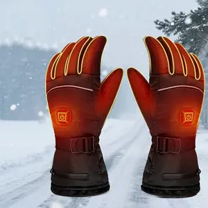 Electric Heated Fishing Gloves, 1 Pair Waterproof Heated Gloves, Outdoor Sports Gloves for Skiing & Motorcycle Riding, Ideal Gift for Men & Women