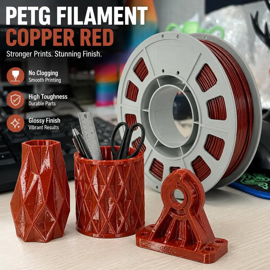 PETG 3D Printer Filament, 300g Mini Spool 1.75mm - Reddish Brown Resin Tone, High Toughness for Desktop 3D Printers, 3D Printing Supplies, All Mainstream Fdm 1.75Mm 3D Printers