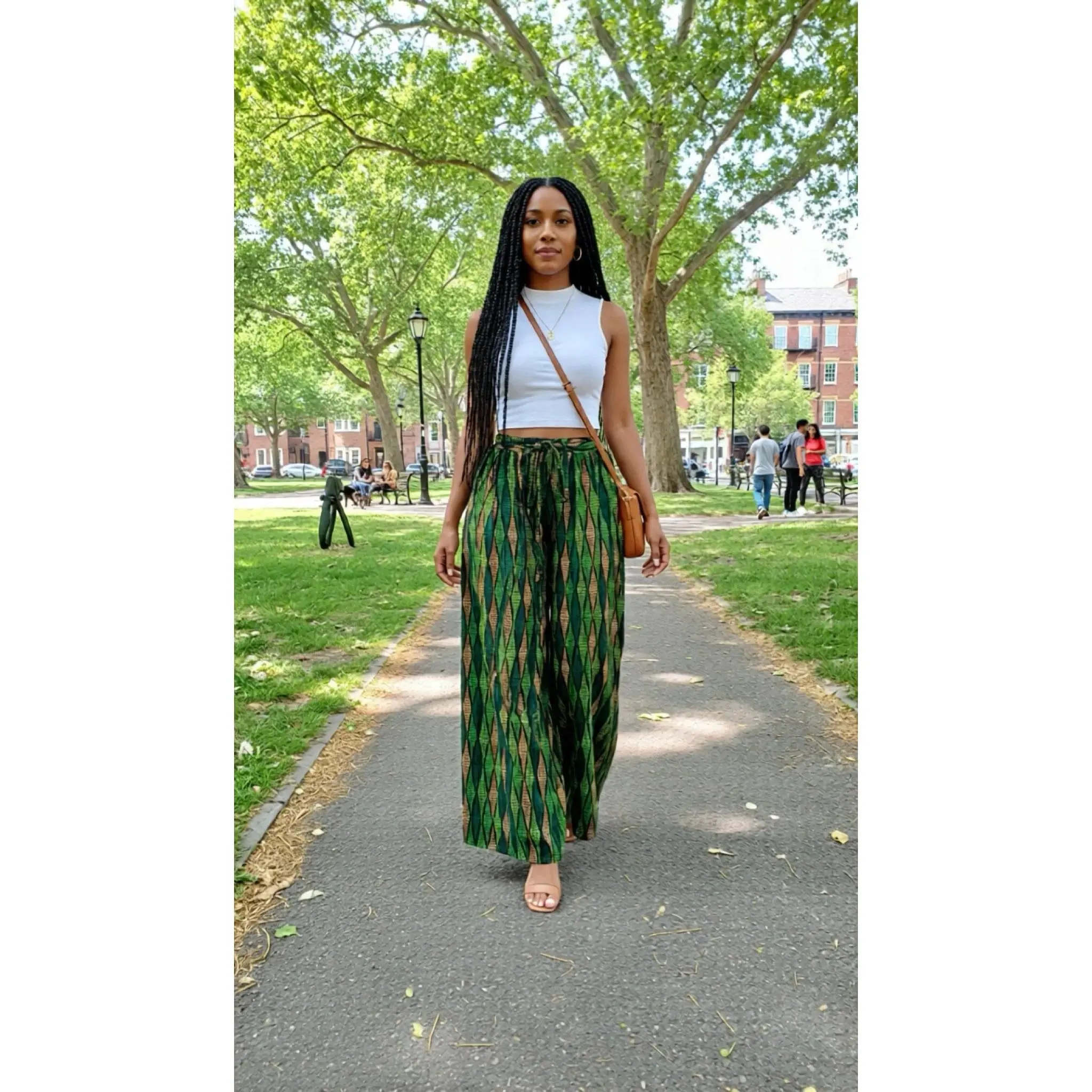 Royal Riddim Palazzo Pant - African Print Wide-Leg Pant (One Size | Fits US XL-3XL)
