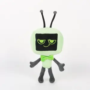 Dandy's World Vee Plush Toy Green Anime Doll with Bow Tie Stuffed Animals Cute Cartoon Scrap Pillow for Kids Birthday Christmas Gifts