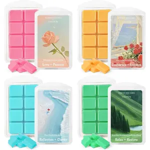 Wax Melts, Energy  Scented Soy Wax Cubes for Wax Warmer, , ,  Use, 4 x 2.5oz  Wax Melts Variety Pack Long Lasting