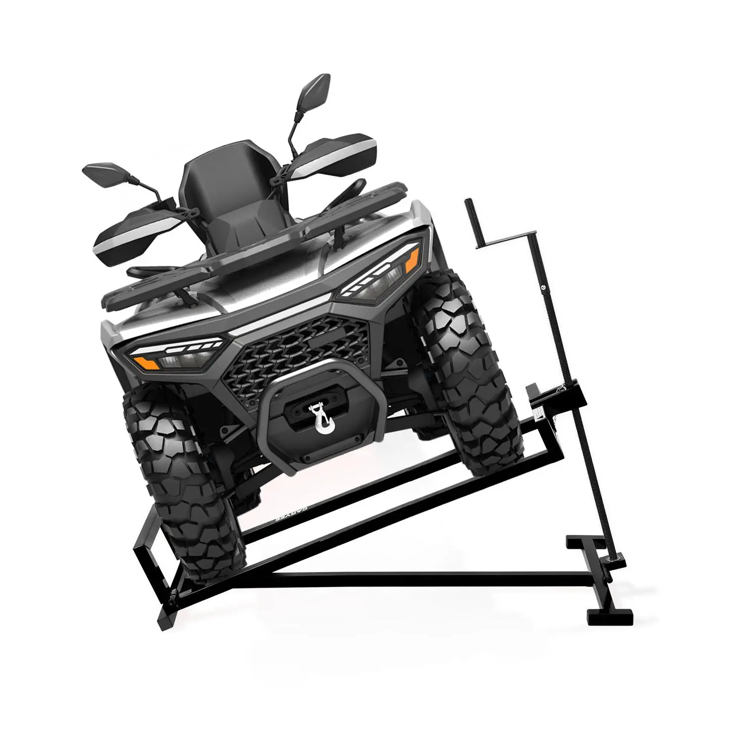 Lawn Mower Lift Jack, 1200 Lbs Capacity, Heavy-Duty Mower Lift with Crank Handle & Power Tool Handle, Foldable Lawn Tractor Lifter Jack for Lawn Mowers and Garden Tractors,Black