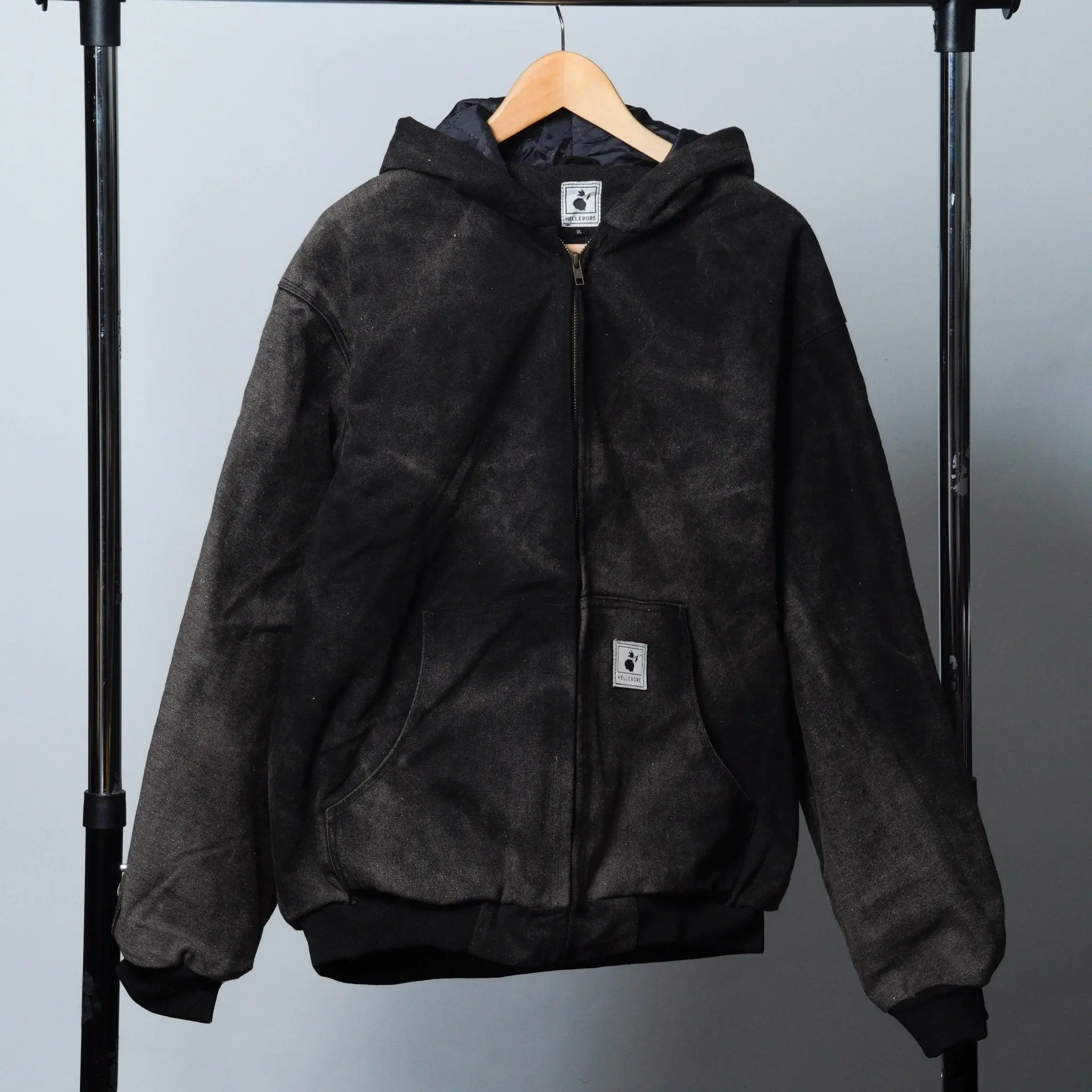 Acid Wash Hooded Jacket