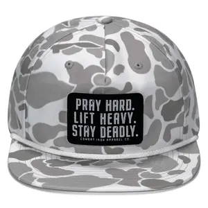 Pray Hard. Lift Heavy. Stay Deadly Patch Flatbill Hat