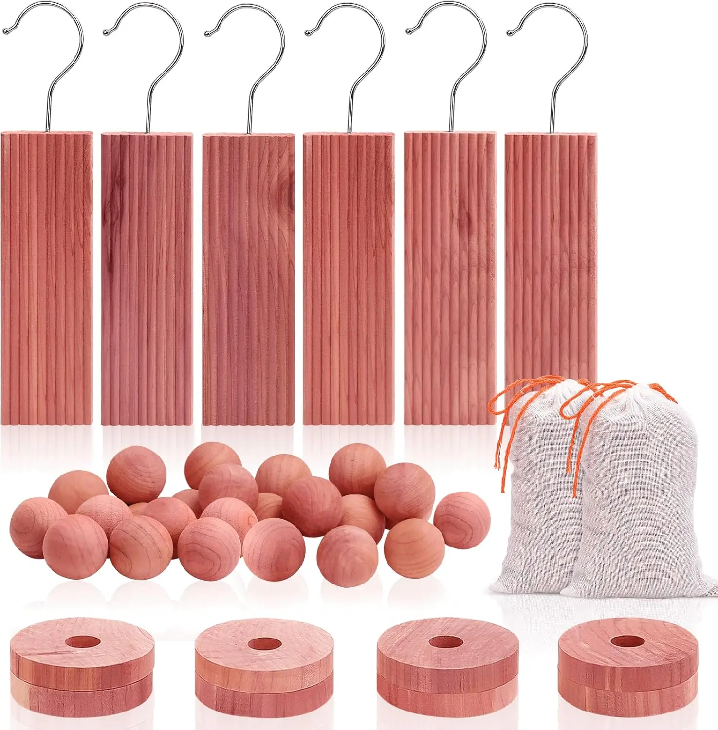 Cedar Blocks for Clothes Storage, Cedar  Chips and Balls for Closets and Drawers, Fresh Scented Sachets, 40 Pack