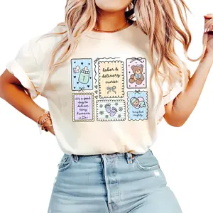 Labor & Delivery Nurse T-Shirt – L&D Unit Stamp Work Tee, RN Nursing Gift for Delivery Room Staff, LD Nurse Crew T-Shirt Breathable Comfy Cotton Top