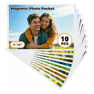 10PCS Refrigerator Magnetic Photo Frames 4x6 – White Border Fridge Picture Magnets for Home School Office Decor, Cute Gift Idea