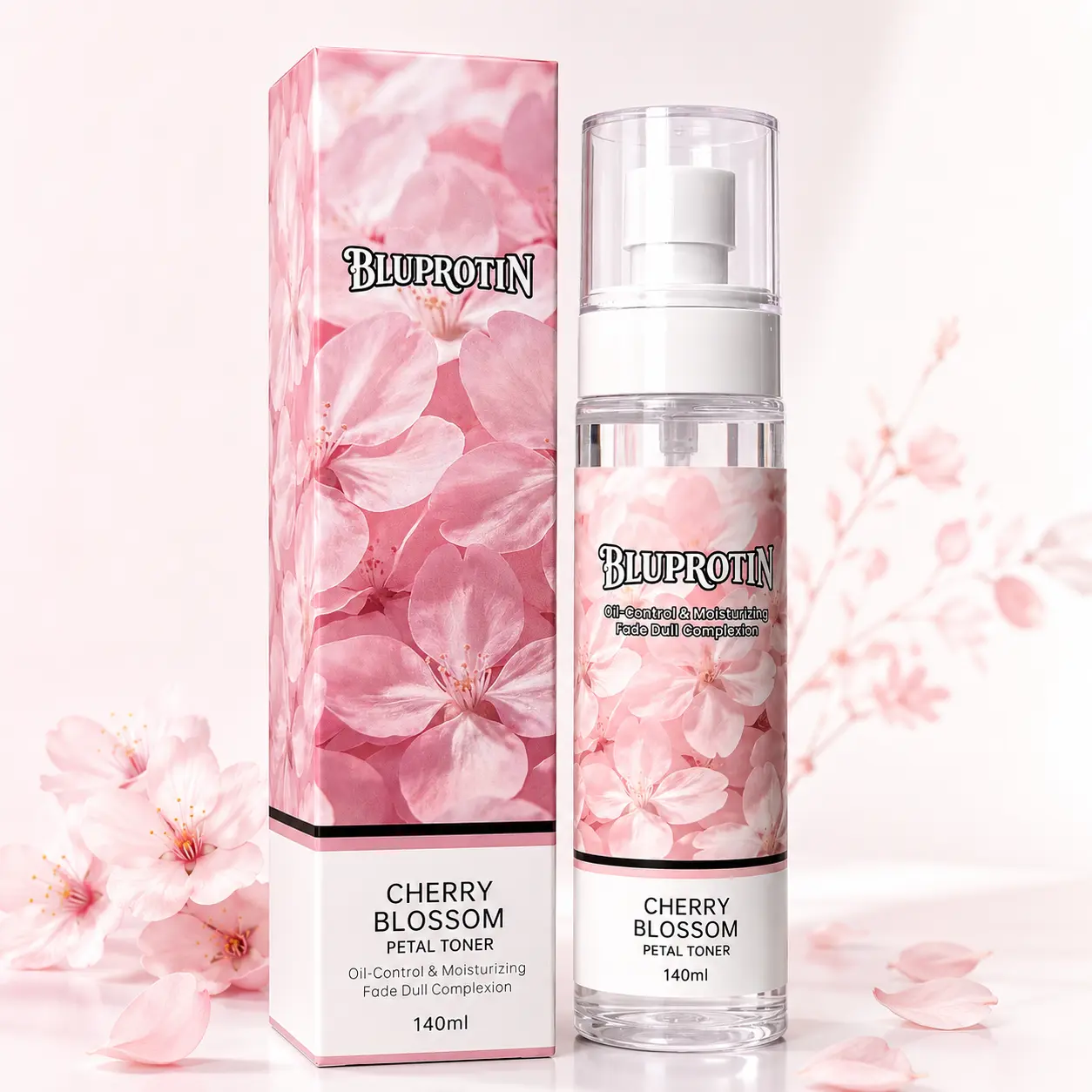 [NEW] BLUPROTIN Cherry Blossom Facial Toner for Oily & Combination Skin | Lightweight Hydrating Toner for Fresh, Balanced-Looking Skin | 140ml / 4.73 fl.oz.